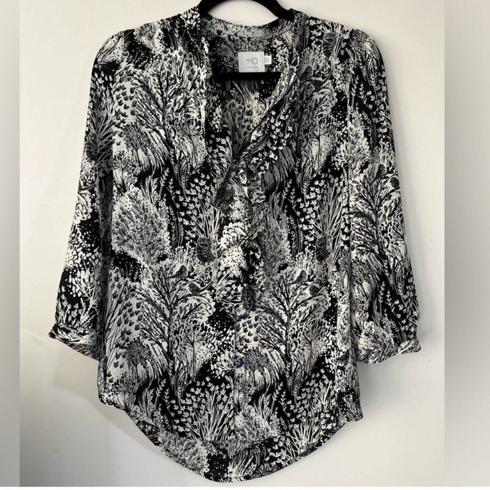 Anthropologie HD in Paris Owl Print Blouse